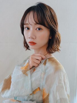 トリコ トウキョウ アヴェダ 表参道店(tricot TOKYO AVEDA) ボブ/ボブパーマ/コテ巻き風パーマ/ナチュラルブラウン/表参道