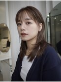 レイヤーカットウルフカットボブグレージュオリーブべージュ