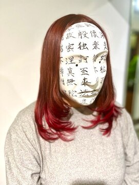 コマ(coma) 【coma中野】艶っぽレッドハイライトカラー