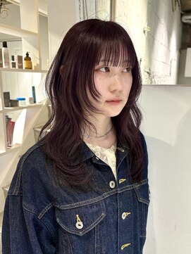 ヨーク(YOKE) 【YOKE】カシスラベンダーブラウンレイヤーミディアム顔周り前髪