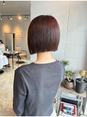 切りっぱなしボブ × カシスレッド