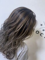 ヘアーアンドスパソシット(HAIR&SPA SOCIT) モテ巻きロング×王道バレイヤージュ