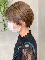テトヘアー(teto hair) ショートボブ、ミルクティベージュ、ブリーチカラー、グレージュ