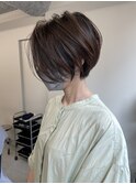 大人可愛い丸みショート×デザインハイライトオージュアTr