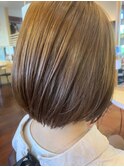 ベージュ　艶ボブ　大人かわいい＠田代1/27