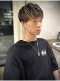 メンズカットメッシュハイライトマッシュ