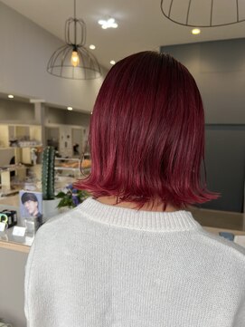 ムーンヘアホーム(MOON hair home) ワインレッドボブ
