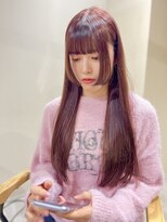 ルル(loulou)&nbsp;loulouルル　ラベンダーピンクブリーチなし前髪顔まわりカット