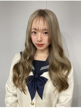 ティック 福井鯖江店(tic.) １ブリーチでミルクティーカラー