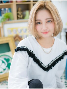 カバーヘア ブリス 戸田公園西口店(COVER HAIR bliss) ハイトーンカラー切りっぱなしボブc6戸田公園10代20代30代