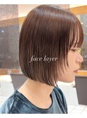20代30代プツッと小顔切りっぱなしフェイスレイヤーボブ