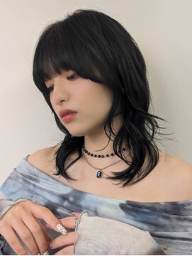 オムニス 表参道(Omnis) レイヤーカット/顔周り・フェイス/20代/ウルフ/シャギー/暗髪