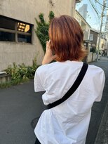 アンダーカレント(undercurrent)&nbsp;ダブルカラーブリーチなしオレンジブラウンレイヤースタイル