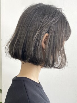 エリマ 横浜西口(elima) 横浜西口白髪染めタッセルボブオリーブベージュアッシュ40代50代