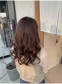 巻き髪ロング/ツヤブラウン
