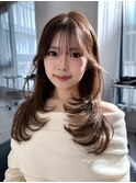 ハッシュカット/韓国レイヤー/ミディアムレイヤー/原宿/顔まわり