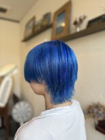 アナザーワールド(ANOTHER WORLD)&nbsp;鮮やかブルー×ショートウルフ
