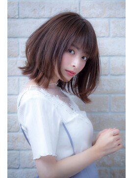 エルデ ナインズ ヘアー スタンド 川口店(elde 9's HAIR STAND) ヴェールウェーブブルージュカラー外ハネひし形シルエット