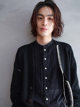 カンナ(Canna) サイドグラデーション×レッドカラーxメンズパーマ