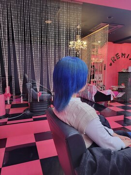 リミックス(REMIX by Love hair KING OF PRINCESS HAIR&EXTENTION) 原色派手髪 カラーバター ブルー