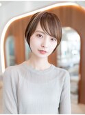 20代30代大人かわいい/斜めバング/ショートボブ/小顔/前髪