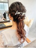 結婚式お呼ばれパーティーヘアセット＊ローポニーアレンジ