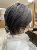 ウルフショートレイヤー/クールカッコいい/ブリーチあり/グレー