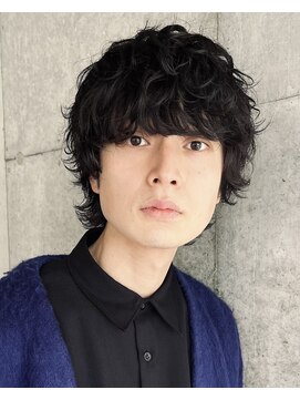 バイフィフス 原宿/表参道(by fifth) 原宿メンズマッシュウルフ無造作シャドウパーマツーブロック黒髪