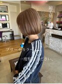 【ブリーチカラー】透明感あるミルクティーブラウン