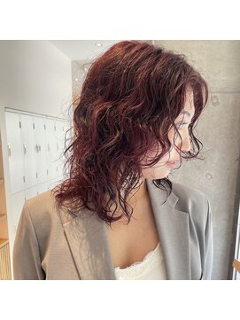 ジーナ 流山おおたかの森(Zina) ウルフパーマ×チェリーレッド［Zina流山おおたかの森］