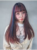 ロングおくれ毛顔周りレイヤー韓国ヘア美髪_F0820