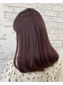 ピンクブラウンカラー/ブリーチなし//ピンク/ワインレッド/池袋