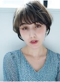 大人かわいい美髪ネビージュショートヘア韓国小顔