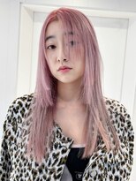 アルバム 銀座(ALBUM GINZA)&nbsp;顔周りレイヤーロング韓国ヘアダブルカラー_F20379