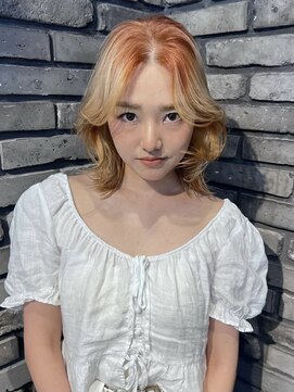 リリック(LYLICK) ブロンド×オレンジベージュデザインカラー