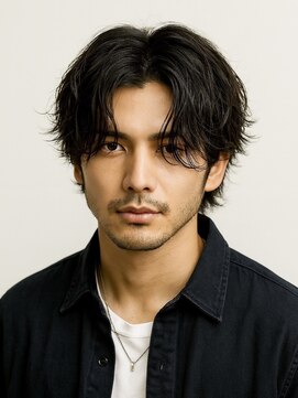 ハレ ヘアサロン(Hale hair salon) Hale刈り上げセンターパートフェザーパーマニュアンスパーマ原宿