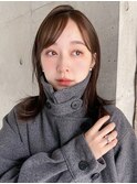 ミディアム/レイヤーカット/顔周りカット/透明感カラー