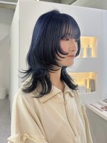 シエル 一社(cher)&nbsp;エンドカラー/裾カラー/ブルーブラック