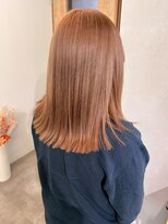 ミュラ(mulah)&nbsp;ブリーチ暖色カラーオレンジベージュ＊切りっぱなしロブ/明大前