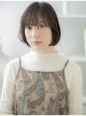 顎ラインボブ/ショートボブ/ダークアッシュ/スモーキーカラーg
