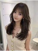 レイヤーカットブリーチなしダブルカラー顔まわりカット表参道