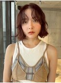 ミルクティーブロンド/ダークブルー/デジタルパーマ/銀座