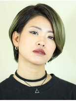 ループフォーヘアー(Loop for hair) カーキアッシュ×ショートボブ