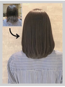 オーバーレイ(Overlay) 自然に仕上がる縮毛矯正【施術例】〔自由が丘〕〔縮毛矯正〕