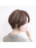 大人かわいい 小顔やわらかショートグラボブヘア 30代40代