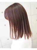 ブリーチ無しピンクブラウン