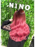 【NINO】レッド/グラデーション/シールエクステ