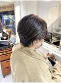 大人マッシュショート カーキアッシュ ハンサムショート