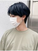 オーガニックカラーアッシュブラック短髪韓国マッシュ_ba336411