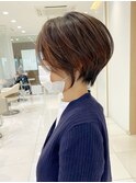 前髪長めニュアンスショート◎style by 田爪【洋光台美容室】